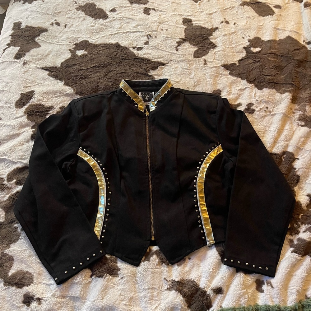 valencia black and gold equestrian showing jacket